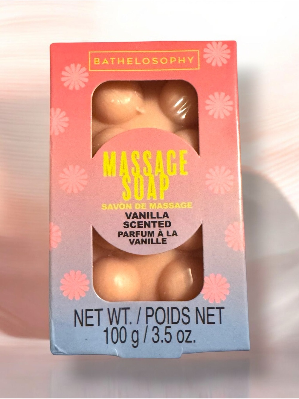 Bathelosophy Vanilla Scented Massage Soap — Peach Pink Bar